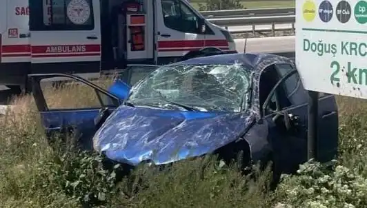 Kontrolden Çıkan Araç Takla Attı: Yolda Dehşet Anları