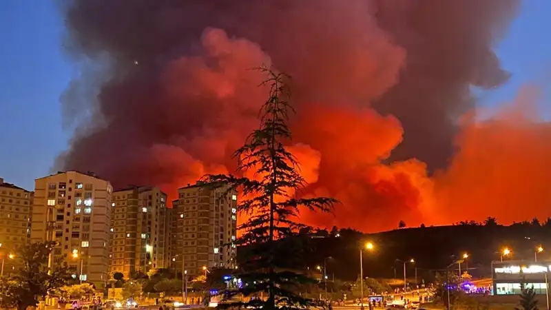 Bursa'da Yangın Korkutucu Bir Şekilde Şehri Sardı!